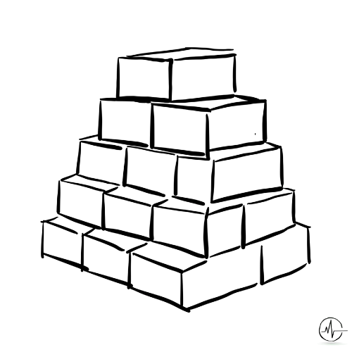 Hand-drawn stack of blocks representing the Innovation Challenge